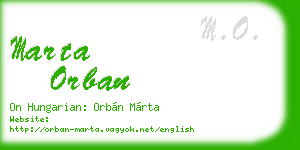 marta orban business card