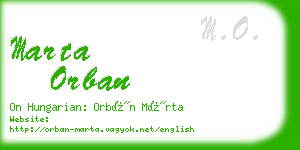 marta orban business card
